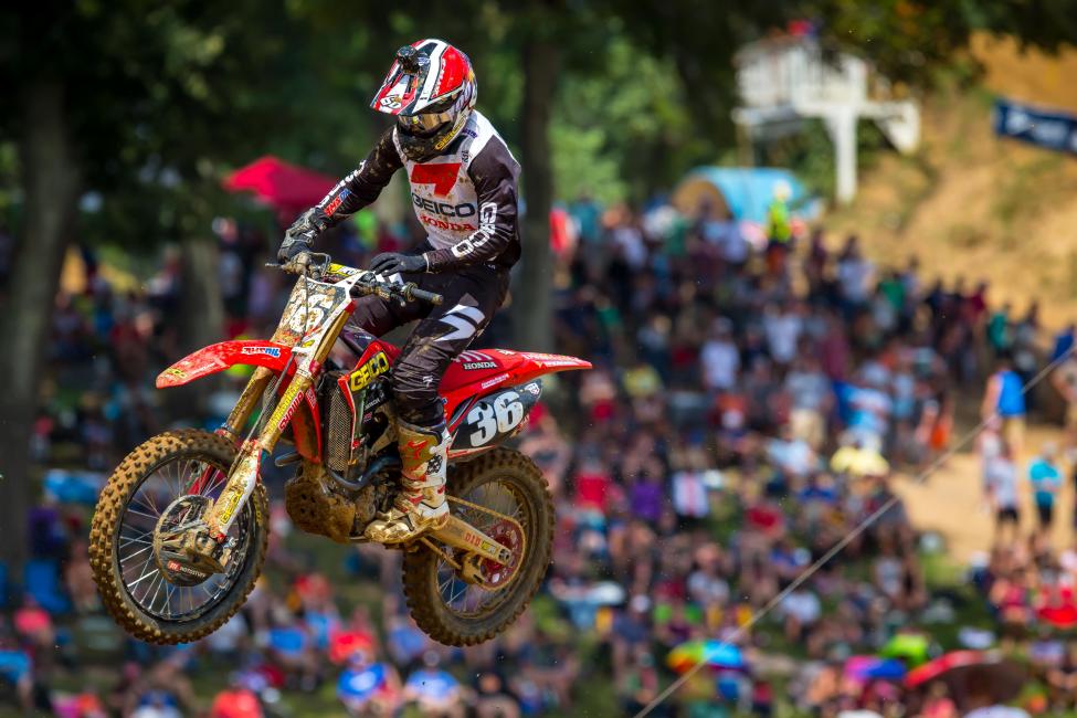 A second moto win helped RJ Hampshire capture his first career victory (2-1).