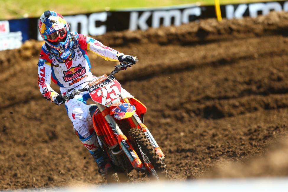 In his first race as points leader Musquin earned a runner-up finish to extend his lead in the standings.Photo: MX Sports Pro Racing / Jeff Kardas