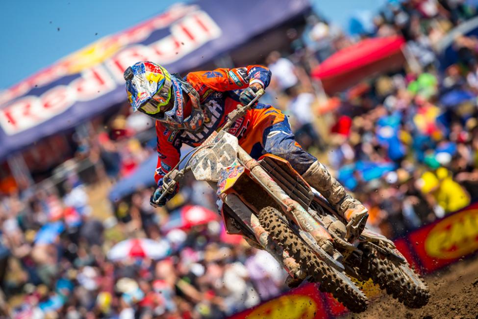Marvin Musquin led deep into both motos, but had to settle for the runner-up spot.