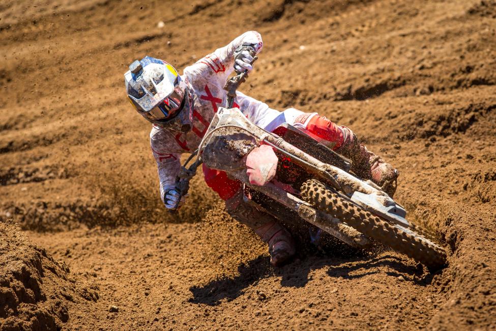 Ken Roczen emerged with the first moto victory and finished second overall (1-3).