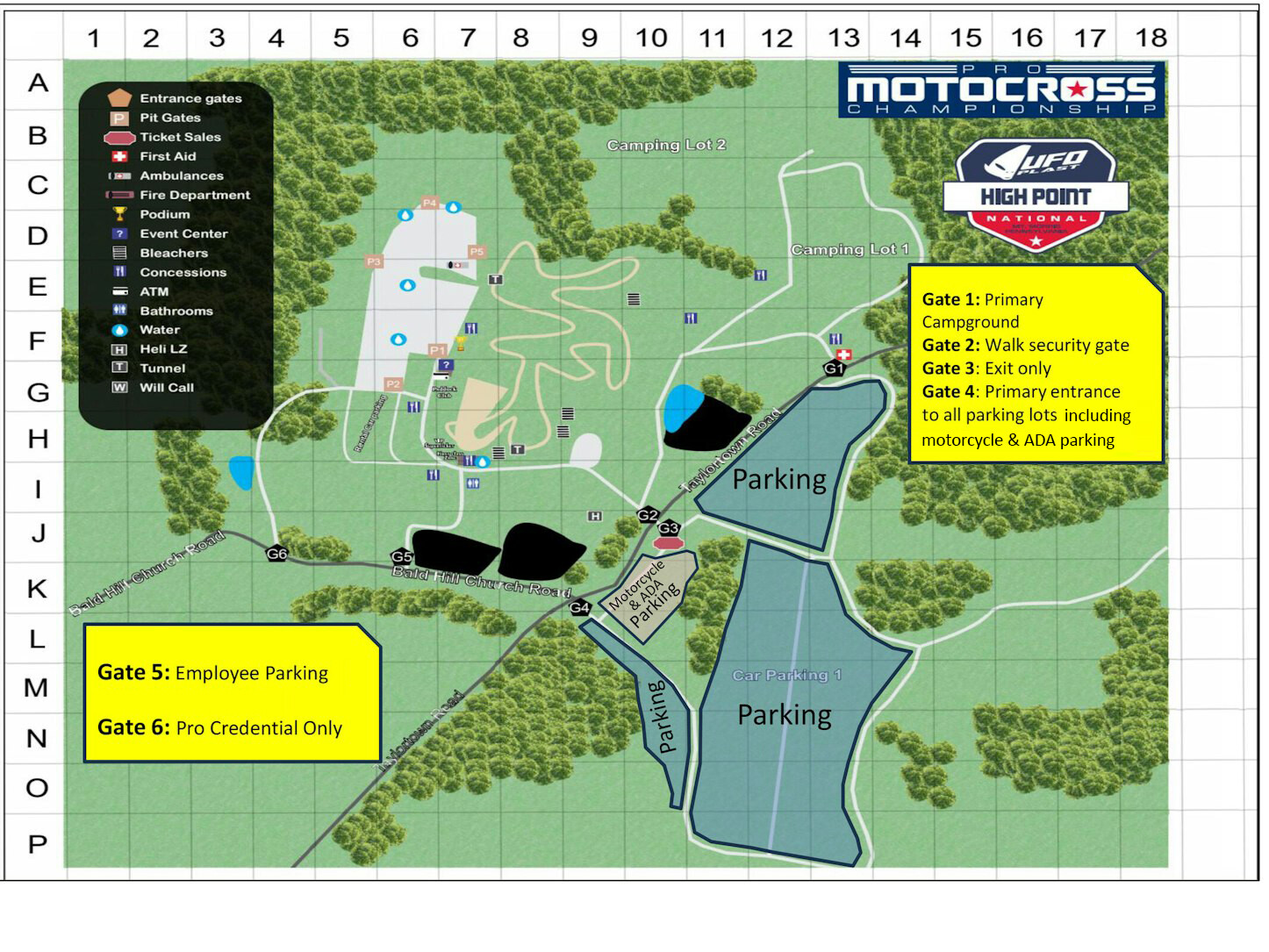 High Point Parking/Venue Map